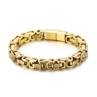 Hip-hop Retro Solid Color Titanium Steel Plating Chain Gold Plated Men's Bracelets main image 4
