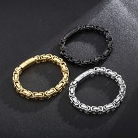 Hip-hop Retro Solid Color Titanium Steel Plating Chain Gold Plated Men's Bracelets main image 1