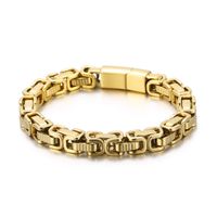Hip-hop Retro Solid Color Titanium Steel Plating Chain Gold Plated Men's Bracelets sku image 3