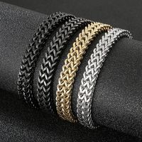 Hip-Hop Retro Solid Color Titanium Steel Plating Chain 18K Gold Plated Men's Bracelets main image 1