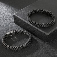 Hip-Hop Retro Solid Color Titanium Steel Plating Chain 18K Gold Plated Men's Bracelets main image 4