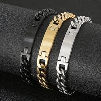 Streetwear Geometric Solid Color Titanium Steel Plating 18K Gold Plated Men's Bracelets main image 1