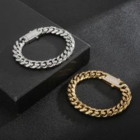 Rock Streetwear Geometric Titanium Steel Plating 18K Gold Plated Men's Bracelets Necklace main image 3