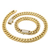 Rock Streetwear Geometric Titanium Steel Plating 18K Gold Plated Men's Bracelets Necklace main image 4