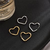 1 Pair Commute Pentagram Heart Shape Polishing Plating Stainless Steel 18K Gold Plated Earrings main image 8