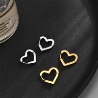 1 Pair Commute Pentagram Heart Shape Polishing Plating Stainless Steel 18K Gold Plated Earrings main image 10