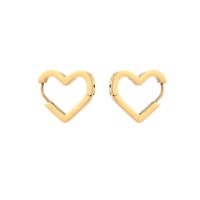 1 Pair Commute Pentagram Heart Shape Polishing Plating Stainless Steel 18K Gold Plated Earrings main image 5