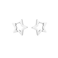 1 Pair Commute Pentagram Heart Shape Polishing Plating Stainless Steel 18K Gold Plated Earrings main image 6