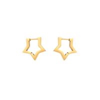 1 Pair Commute Pentagram Heart Shape Polishing Plating Stainless Steel 18K Gold Plated Earrings main image 2