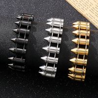 Punk Bullet Titanium Steel Plating 18K Gold Plated Men's Bangle main image 1