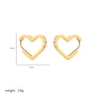 1 Pair Commute Pentagram Heart Shape Polishing Plating Stainless Steel 18K Gold Plated Earrings sku image 2