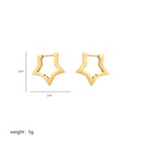 1 Pair Commute Pentagram Heart Shape Polishing Plating Stainless Steel 18K Gold Plated Earrings sku image 3