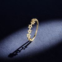 Simple Style Star Copper Plating Hollow Out 14k Gold Plated Rings main image 1