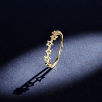Simple Style Star Copper Plating Hollow Out 14k Gold Plated Rings main image 6