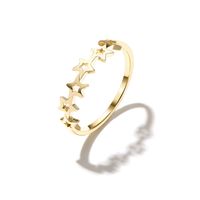 Simple Style Star Copper Plating Hollow Out 14k Gold Plated Rings sku image 1