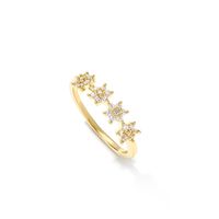 Simple Style Star Copper Plating Inlay Zircon 14k Gold Plated Rings main image 2