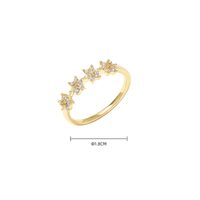 Simple Style Star Copper Plating Inlay Zircon 14k Gold Plated Rings main image 4