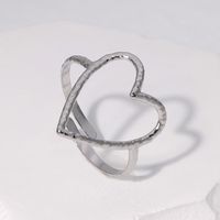Sweet Heart Shape Stainless Steel Plating Hollow Out Open Ring main image 6