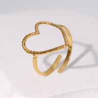 Sweet Heart Shape Stainless Steel Plating Hollow Out Open Ring sku image 4