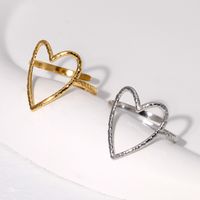 Sweet Heart Shape Stainless Steel Plating Hollow Out Open Ring main image 3