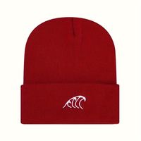 Unisex Casual Simple Style Sea Wave Embroidery Eaveless Beanie Hat main image 7