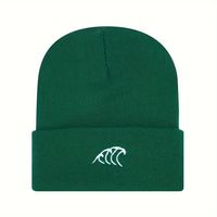 Unisex Casual Simple Style Sea Wave Embroidery Eaveless Beanie Hat main image 9