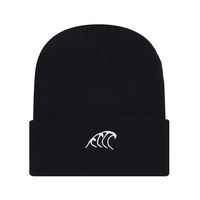 Unisex Casual Simple Style Sea Wave Embroidery Eaveless Beanie Hat main image 5