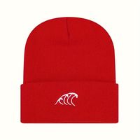 Unisex Casual Simple Style Sea Wave Embroidery Eaveless Beanie Hat main image 3