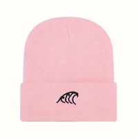Unisex Casual Simple Style Sea Wave Embroidery Eaveless Beanie Hat main image 2