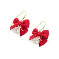 1 Pair Simple Style Bow Knot Plating Inlay Copper Zircon Silver Plated Drop Earrings Earrings main image 3