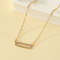 Vintage Style Geometric Solid Color Rhinestone Plating Women's Pendant Necklace main image 3