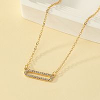 Vintage Style Geometric Solid Color Rhinestone Plating Women's Pendant Necklace main image 4