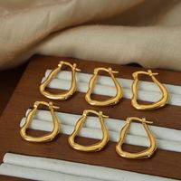 1 Pair Simple Style Geometric Plating Titanium Steel 18k Gold Plated Earrings main image 5