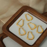 1 Paar Einfacher Stil Geometrisch Überzug Titan Stahl 18 Karat Vergoldet Ohrringe main image 7