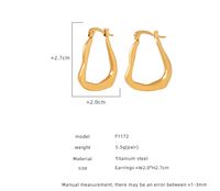 1 Paar Einfacher Stil Geometrisch Überzug Titan Stahl 18 Karat Vergoldet Ohrringe main image 2
