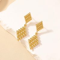 1 Pair Vintage Style Geometric Solid Color Plating Alloy Drop Earrings main image 2