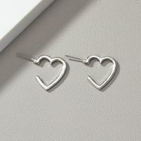 Wholesale Jewelry Basic Heart Shape Alloy Plating Ear Studs main image 3