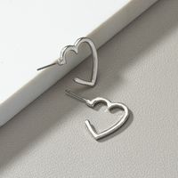 Wholesale Jewelry Basic Heart Shape Alloy Plating Ear Studs main image 4
