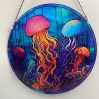 Cartoon Style Marine Style Jellyfish Arylic Pendant Artificial Decorations sku image 1