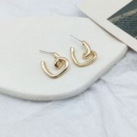 Wholesale Jewelry Simple Style Solid Color Alloy Gold Plated Plating Ear Studs main image 5