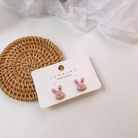 Wholesale Jewelry Simple Style Rabbit Alloy Stoving Varnish Ear Studs main image 4