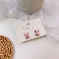 Wholesale Jewelry Simple Style Rabbit Alloy Stoving Varnish Ear Studs main image 3