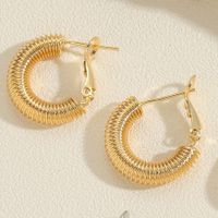 1 Pair Queen Simple Style Solid Color Plating Copper Zircon 14k Gold Plated White Gold Plated Hoop Earrings main image 6