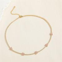 Cute Simple Style Classic Style Flower Brass Plating Chain 14k Gold Plated Choker main image 4