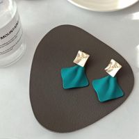 1 Pair Simple Style Square Stoving Varnish Iron Drop Earrings main image 1