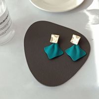 1 Pair Simple Style Square Stoving Varnish Iron Drop Earrings main image 5