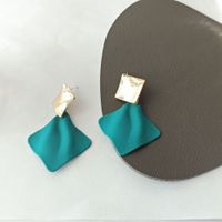 1 Pair Simple Style Square Stoving Varnish Iron Drop Earrings main image 3