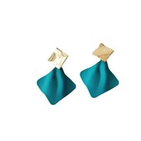 1 Pair Simple Style Square Stoving Varnish Iron Drop Earrings main image 2