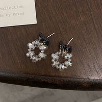 1 Pair Simple Style Bow Knot Patchwork Alloy Drop Earrings main image 3
