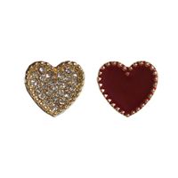 Wholesale Jewelry Simple Style Heart Shape Alloy Zircon Inlay Ear Studs main image 2